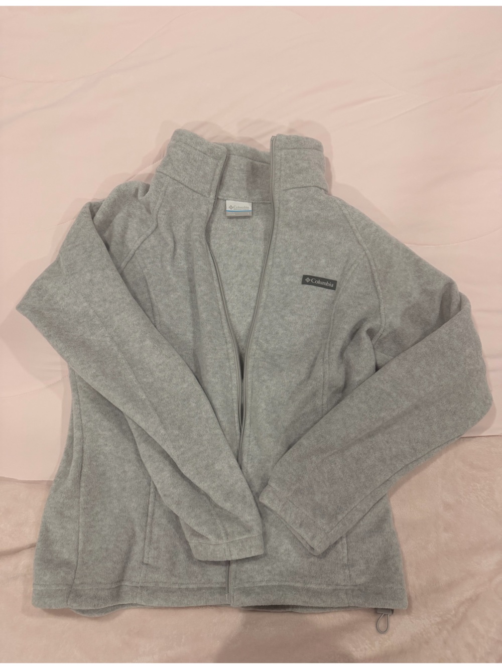 Columbia Light Gray Fleece Zip-Up Jacket